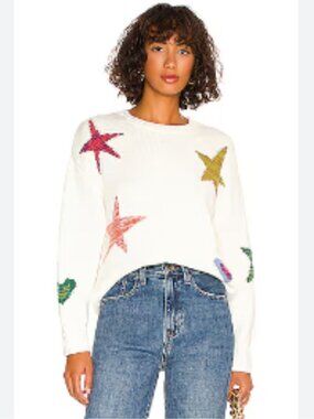 Rails Zoey Intarsia Star Cotton & Cashmere Sweater S